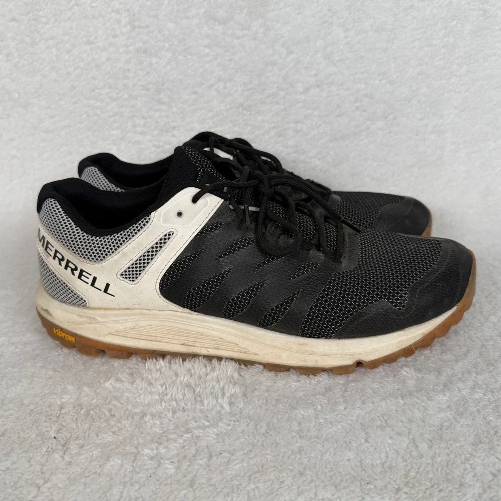 Merrell Nova 2 Trail Running Shoes Mens Size 12 Black White Vibram J067017